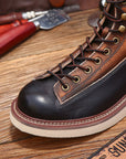 Personality New Martin Men's Boots – Premium 1st Layer Cowhide Retro Boots (Round Toe, Brown & Black)