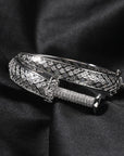 ⚔️ Schwertarmband für Herren – Kriegermanschette mit Zirkonia-Einlage – Kupfer vergoldet/versilbert