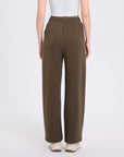 Women’s High Waist Straight Leg Trousers - Cotton Sports & Casual Pants (Black/Flower Gray/Winter Gray/Palm Green, S-XL) All-Season Loose Fit