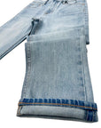 Damen High Waist Hellblaue Stretchjeans - Slim Fit Cropped Straight Leg Denim (25-30, Baumwolle, Street Hipster Style)
