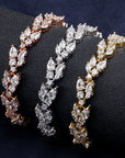 Bracelet pour femme en micro zircons incrustés – Bijou géométrique taille diamant (or/argent/or rose)