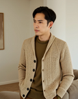 Chain Link Knit Cardigan Men's Fashion Loose Jacket Men