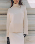 Women’s Loose Sweater & Split Skirt Set – Effortless Elegance for the Modern Socialite