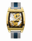 Men's Automatic Mechanical Watch – Barrel-Shaped Luminous Waterproof Chronograph