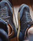 Men's Retro Breathable Sneakers - Navy Blue Casual Lace-Ups (Sizes 38-44)
