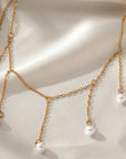 Women Tassel Pearl Necklace – Elegant Drop-Shaped Imitation Pearl Pendant Long Chain Fashion Jewelry