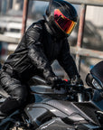 Combinaison pantalon de moto coupe-vent en cuir pour homme