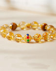 Women’s Yellow Transparent Glass Bracelet – Elegant Glow with Chinese Charm