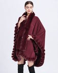 Rex Rabbit Fur Collar Shawl – Imitation Cashmere Cardigan
