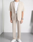 Half Sleeve Small Suit COAT+PANTS