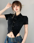 🖤 Women’s Cropped Printed Top – Hot Girl Street Style