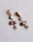 Women’s Lavender Baroque Pearl Earrings – Natural Irregular Pipa Bead Studs