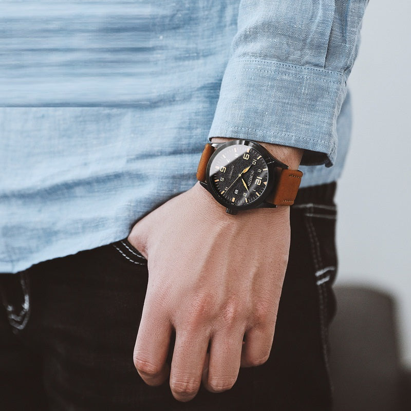 Men’s Business Retro Automatic Mechanical Watch – Genuine Leather Strap Classic Timepiece