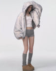 WOMEN'S Double-Sided Faux Fur Vintage Jacket – Ultra-Short Chenille Coat – Socialite Winter Fashion