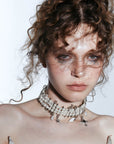 💎 Three-Layer Pearl Collarbone Chain – Delicate Elegance