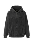 Vintage Fleece-Lined Men’s Hoodie – Thickened Long Terry Pullover