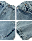 Men’s Retro Washed Denim Jeans – Classic Straight Mid-Waist Style