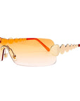 Women’s One-Piece Rimless Sunglasses – Concave Styling with Bold Elegance