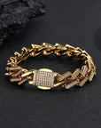 Men’s Diamond-Cut Titanium Steel Cuban Chain Set - Gold/Silver Bracelet (21cm) & Necklace (60cm) Unisex Hip-Hop Jewelry