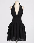 WOMEN'S Autumn Deep V-Neck Halter Dress – High Waist, Slimming & Backless Elegance