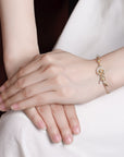Women’s Hetian Jade Lotus Peace Buckle Bracelet – Retro 925 Silver Elegance