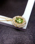 Women’s Natural Olivine Pendant – S925 Sterling Silver Korean Style Jewelry