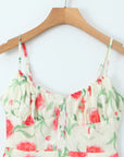 Women’s Printed Sling Dress – Slim Fit Backless Mid-Length Elegance