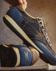 Men's Retro Breathable Sneakers - Navy Blue Casual Lace-Ups (Sizes 38-44)