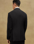 Men's Retro Solid Color Green Collar Suit Two-piece Set