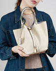 Sac à main en cuir véritable pour femme