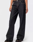 Women’s Simple Low-Waist Wide-Leg Jeans – Classic Straight Denim for Effortless Style