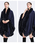 Rex Rabbit Fur Collar Shawl – Imitation Cashmere Cardigan