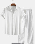 Men’s Printed Casual Suit – Loose Short Sleeve Shirt & Trousers Set