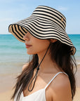 🌞 Women’s Contrast Trim Straw Hat – Sun Protection with Style