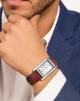 Men's Slim Business Watch - 7.5mm Ultra-Thin Calendar Quartz Watch - Sapphire Crystal & Stainless Steel