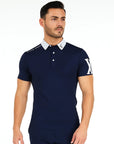 🏆 MEN'S PREMIUM SPORTS TEE - LOOSE FIT MILK SILK POLYESTER (WHITE/ROYAL BLUE) -