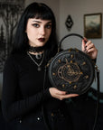 Women’s Gothic Coffin Shape Crossbody Bag – PU Leather Shoulder Purse with Chain Detail & Adjustable Strap