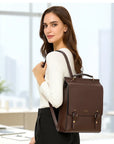 Women's Genuine Leather British College Style Computer Bag