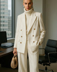 Veste de costume en laine pour femme – Blazer classique pour le travail et le style