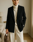 Veste de costume en laine pour femme – Blazer classique pour le travail et le style