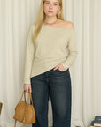 👚 Women's Power Shoulder Top - One-Shoulder Cold Shoulder Blouse