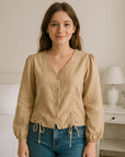 Women's Plus Size Boho Shirt - Oversized Long Sleeve Cover-Up