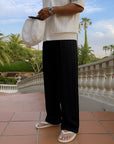 Men's Ice Silk V-Neck Shirt and Trouser - Korean Style Cardigan