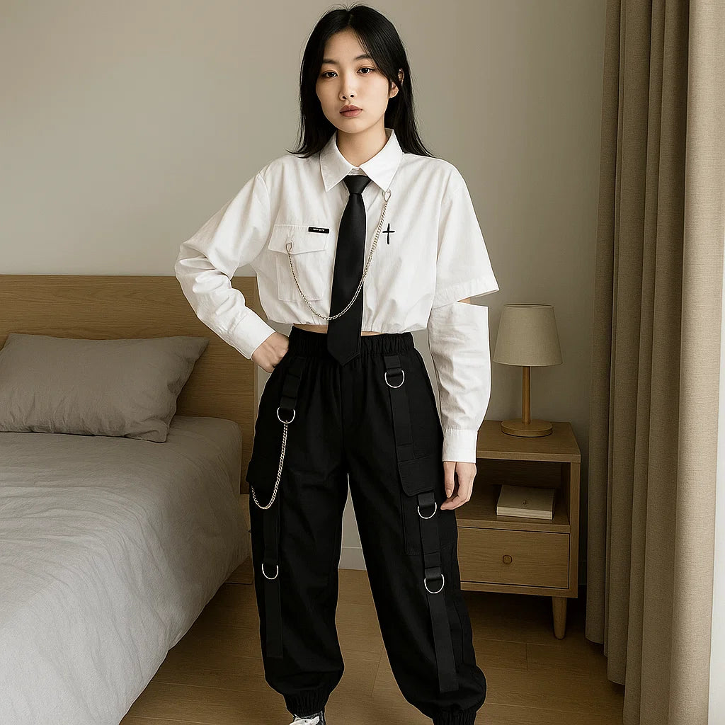 Women's Shirt & Trouser Set - Princess Sleeve Two-Piece