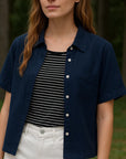 Women’s French Minority Texture Pure Linen Shirt