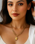 ✨ Women’s Double-Layer OT Buckle Necklace – Edgy Elegance