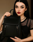 👜 Premium Leather Backpack for Women – Genuine Double-Layer Cowhide |