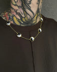 Men’s Taiji Ya Bao Necklace – Agate Totem Pendant in White or Yellow Gold