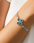 Bracelet en grenat et topaze naturels – Motif feuille en argent sterling