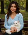 Women’s Fashionable Soft Mohair Knitted Sweater – Hollow Out Casual Style